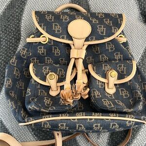 COPY - COPY - Vintage Dooney & Bourke Denim Backpack